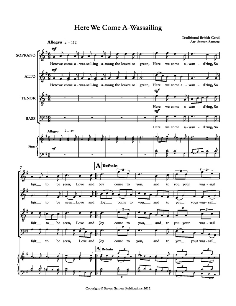 Here We Come A-wassailing | Steven Sametz